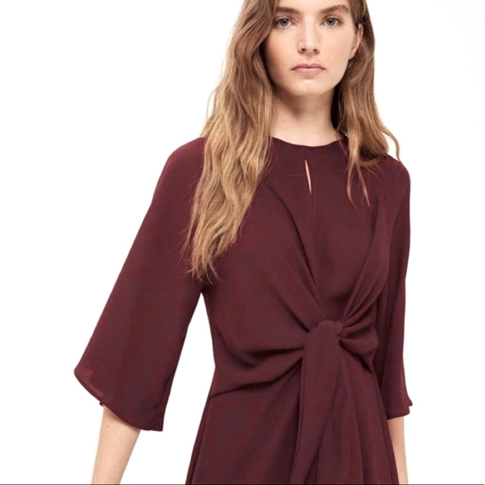 Topshop Burgandy Front Tie Mini Size 10 NWOT